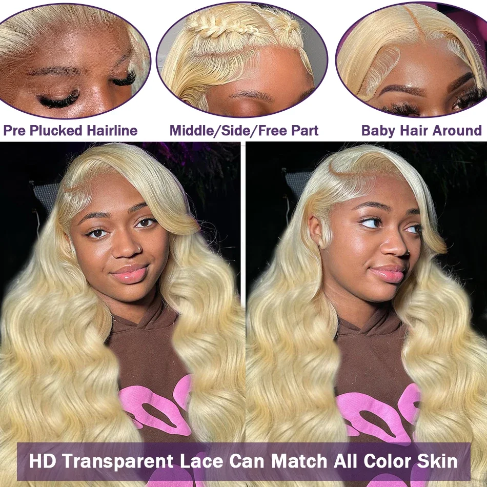 Parrucca frontale in pizzo HD biondo miele 613 Body Wave con capelli umani brasiliani 13x4 13x6_voghion.com