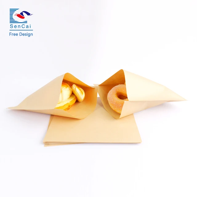 Wholesale  Cookies or Bread or Donuts Packaging Greaseproof  Paper Bags Food Grade High-quality paper withYour Own Design manufacture