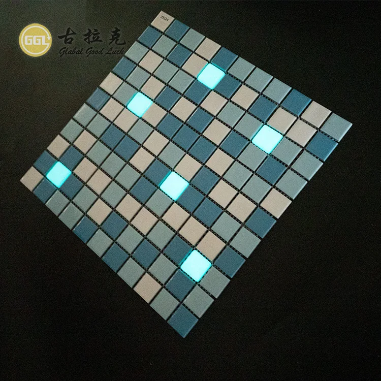 Fluorescent Ceramic Mosaic Tiles Garden Swimming Pool Luminous Decoration