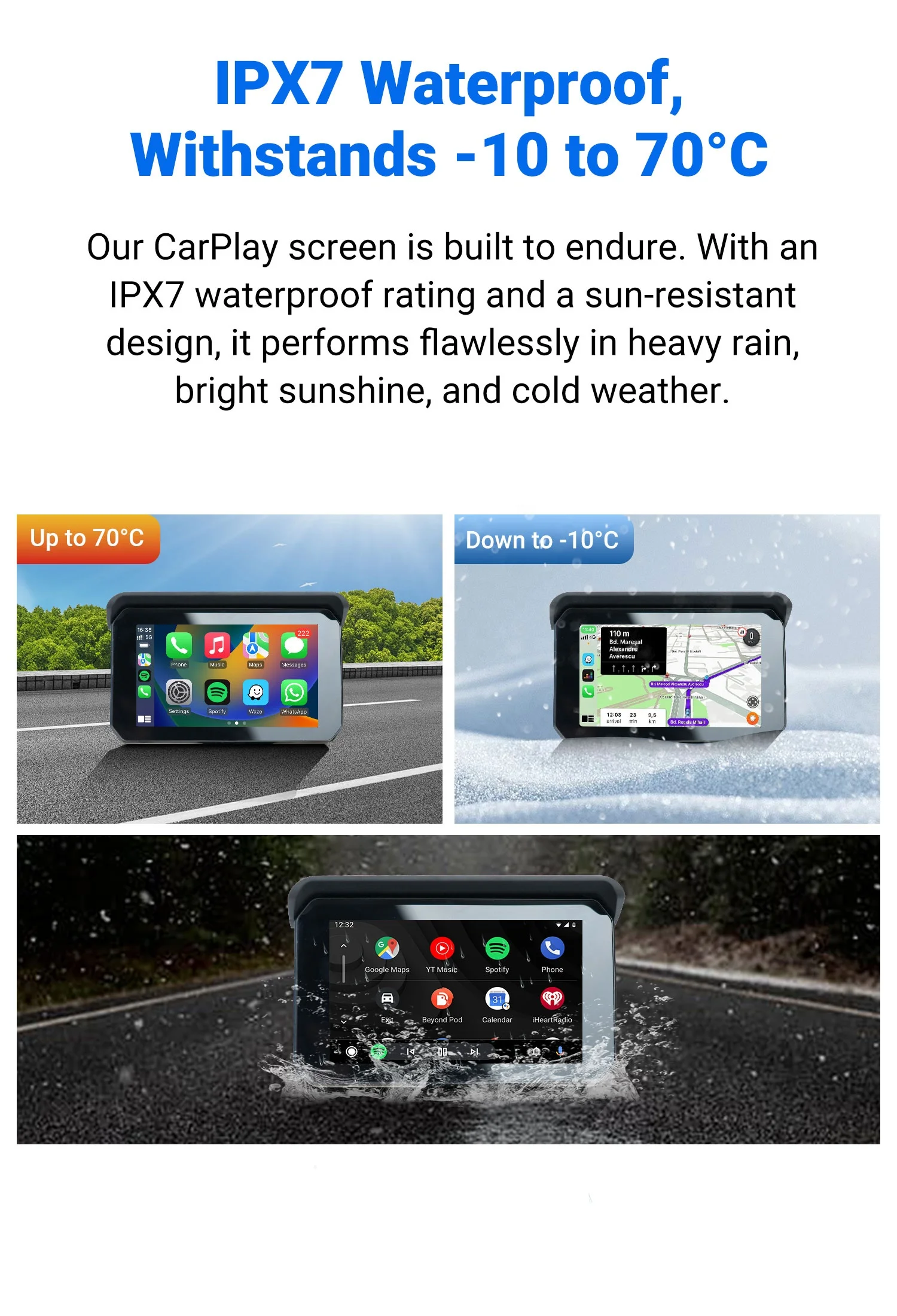Ottocast Lite C5 SE ポータブルバイクGPS 無線CarPlay/Android Auto