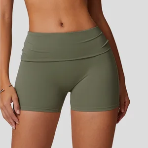 High Waist Ladies Butt Lifting Sports Shorts High Stretch Peach Buttocks Soft Comfortable Solid Pattern Outdoors Yoga Shorts