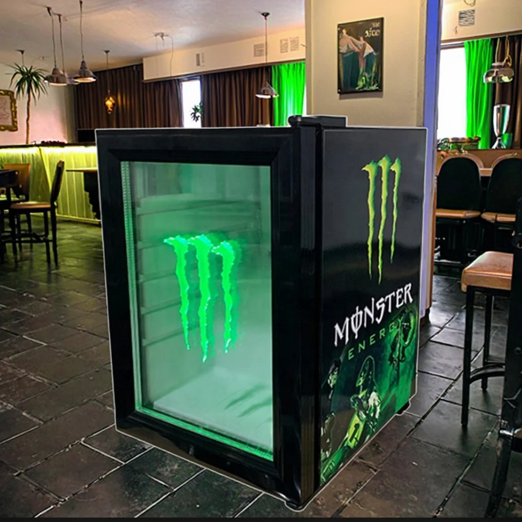 モンスター ミニバー冷蔵庫 21L LED冷却 冷凍機能付き スマホ操作可