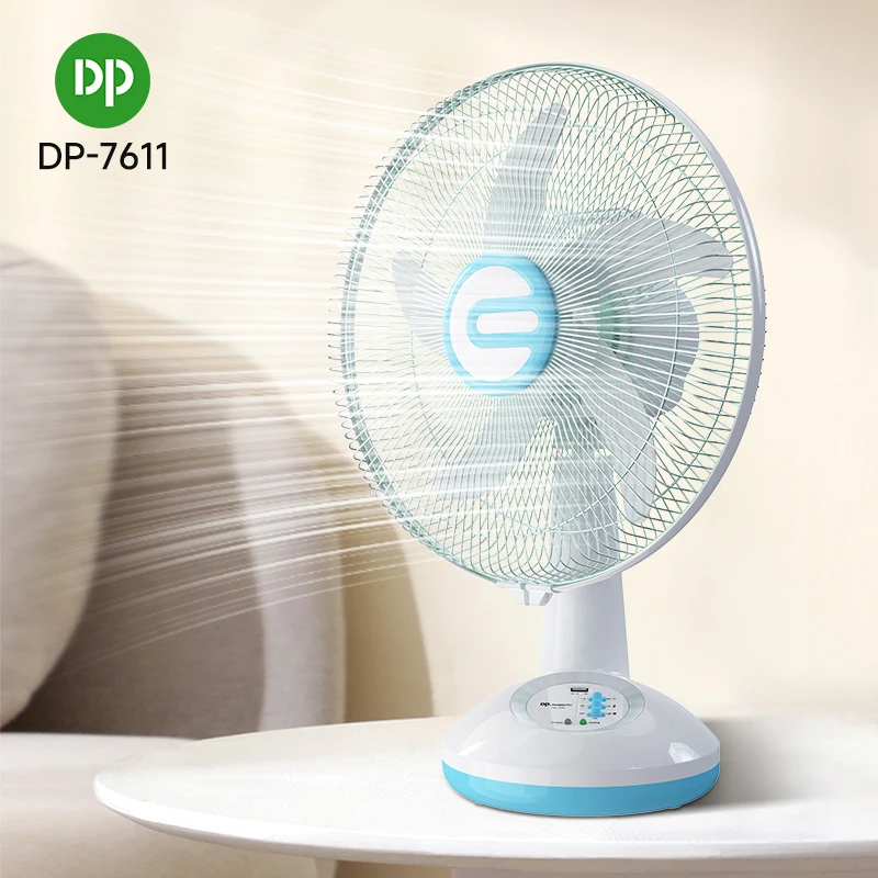 DP 14inch AC/DC Rechargeable table fan desk fan with LED light| Alibaba.com
