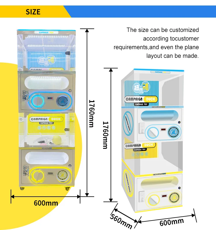 Commercial Coin Invested Capsule Toys Distorted Egg Ball Automatic Vending Machine Capsules