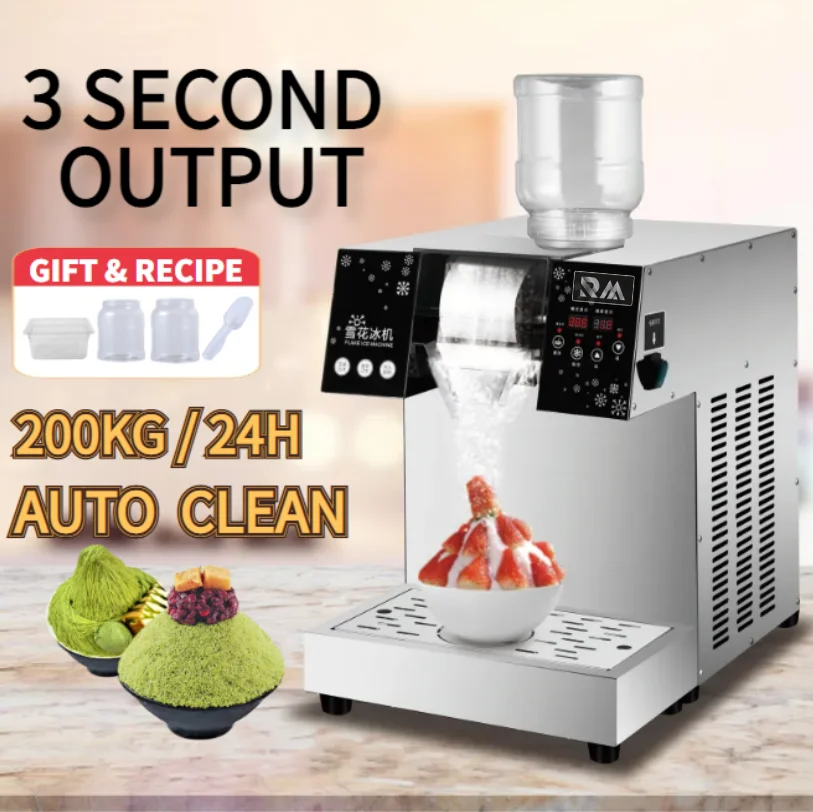 Commercial korean korea kakigori mesin es bingsoo snow snowflake flake cream crusher maker make shaved ice shaver bingsu machine