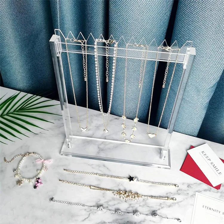 Acrylic Jewelry Stand 2 Tier Necklace Holder Organizer – Mymazn