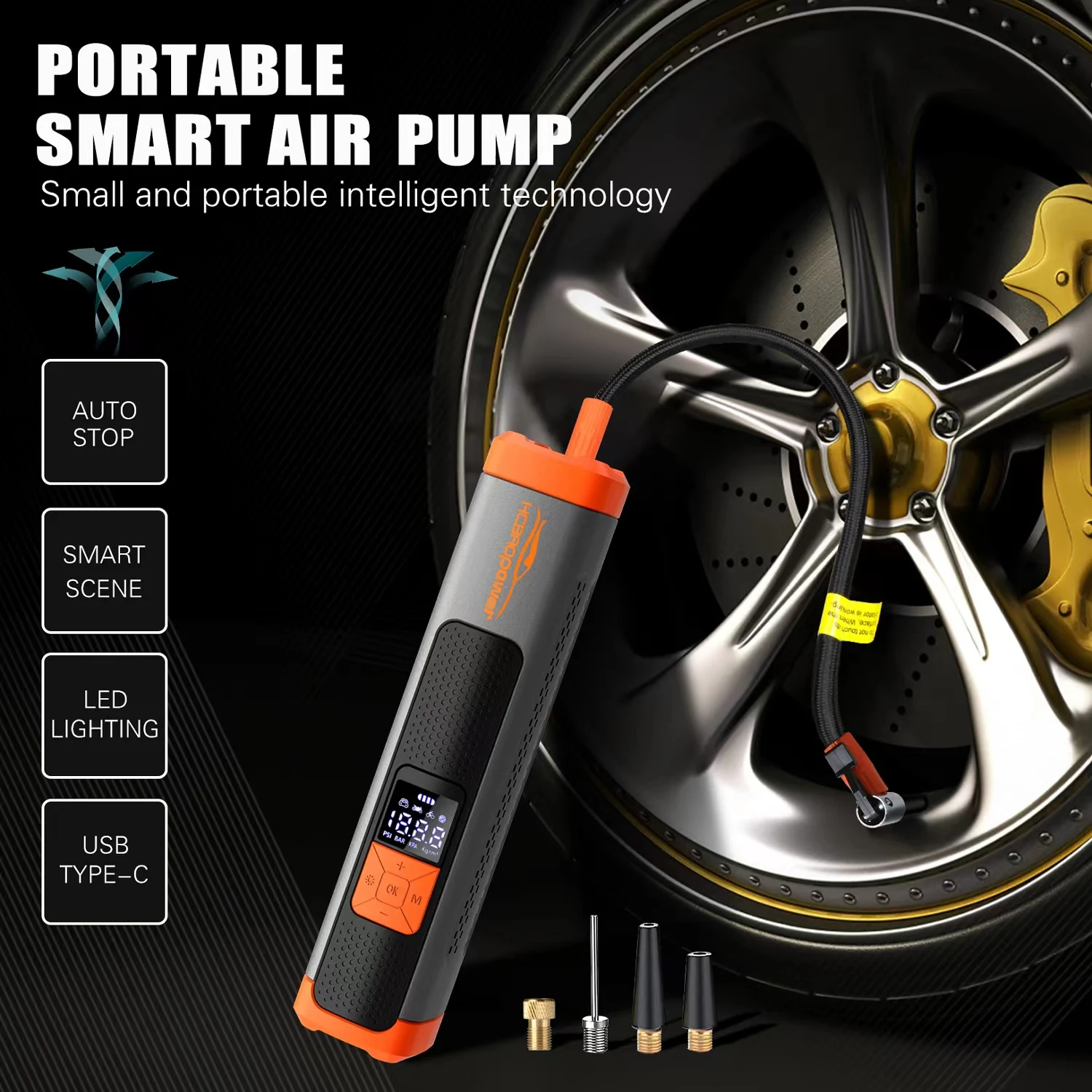 15mm Air Compressor Tire Inflation Dc12v Car Tire Pump With Digital