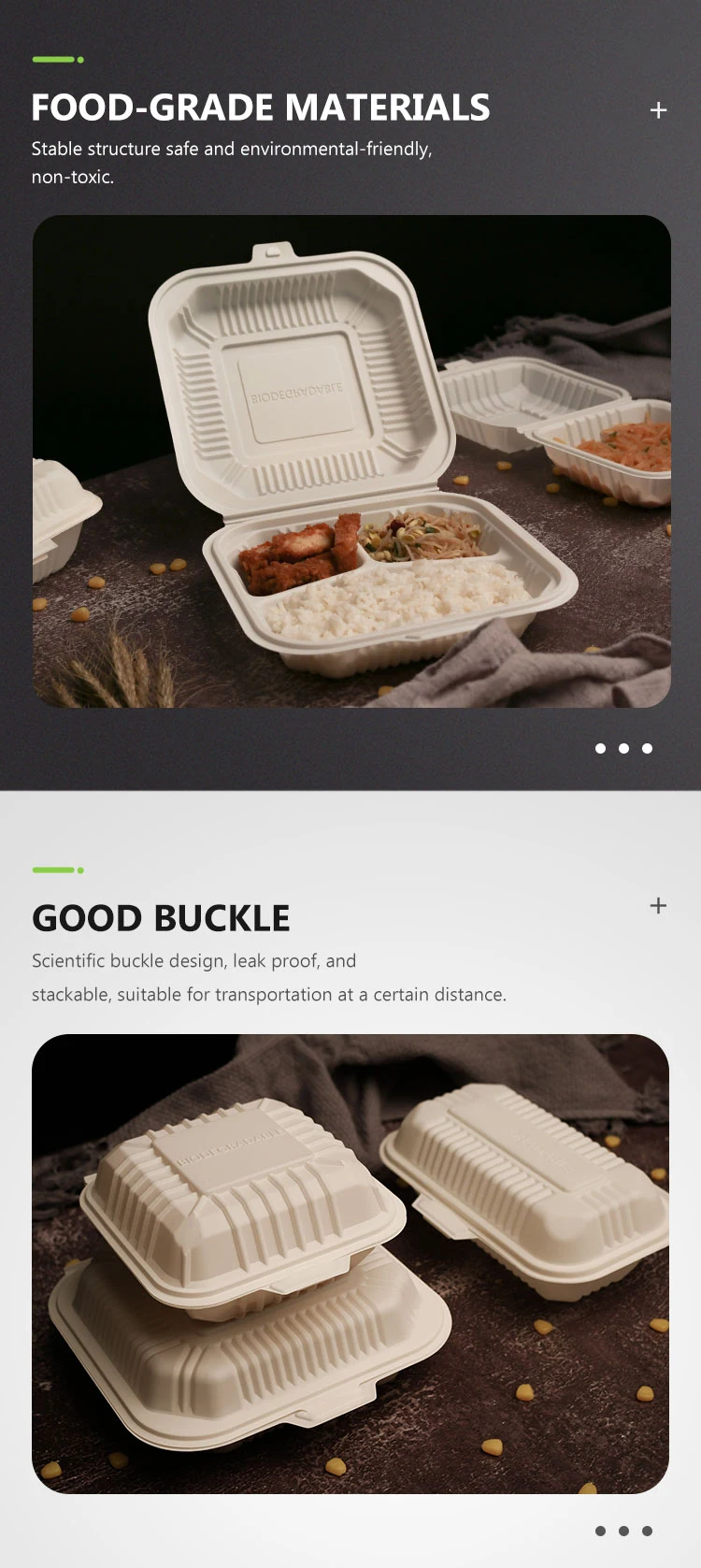 Eco-Friendly Disposable Corn Starch Bento Compartment Biodegradable ...
