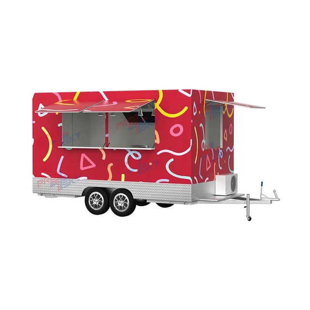Big Coffee Van BBQ Small Food Trucks Food Trailers Fully Equipped us Standards