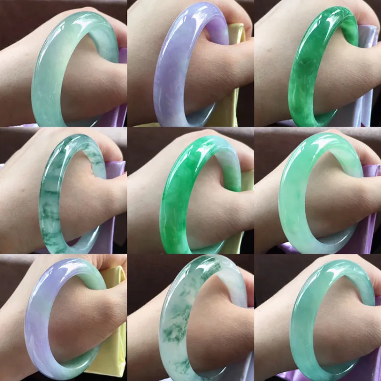 YQ373 free shipping natural emerald green Gemstone Cuff jadeite jade Bangle and bracelet jewellery