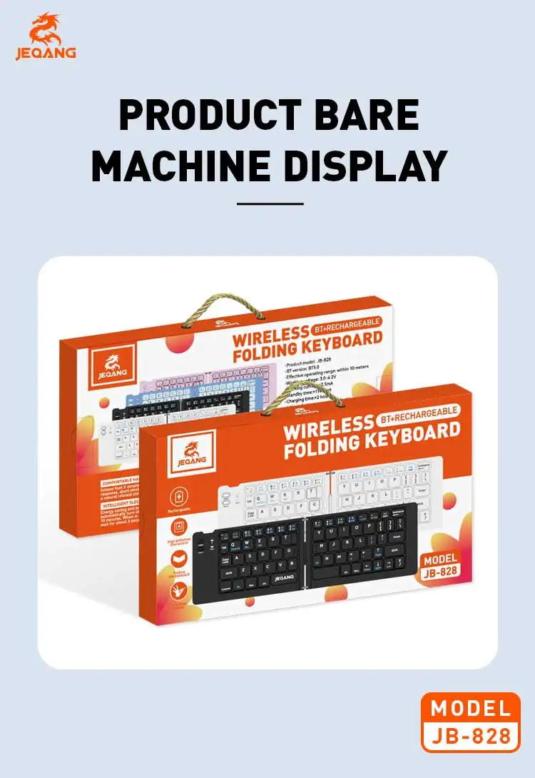 Jeqang JB-828 BT Ultra-Thin Folding Keyboard 2-Fold Design for Table and Laptop Use New Product