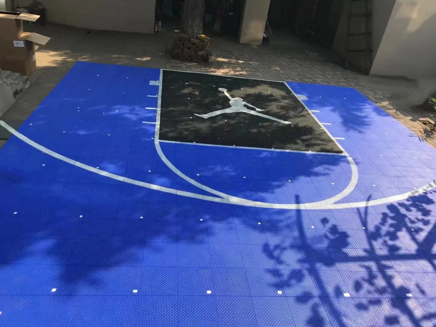 Outdoor Mini Half Basketball Court Backyard Basketball Court Mini