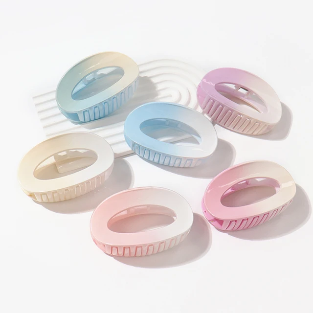 Geometric Retro Style Women Hair Accessory Korean Elegant Style Glossy Acrylic Hair Clip New Fashion Oval Shape Clip Custom Logo