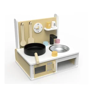 EDULAND Multifunctional Wooden Kitchen & Food Toys for Unisex Kids 3-Years-Old Induction Cooker Educational Toy