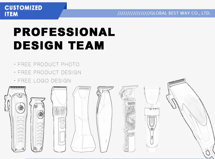 Custom Package Professional Private Label Men's Cordless Hair Trimmer LCD Display Electric Hair Clipper USB Power Wholesale