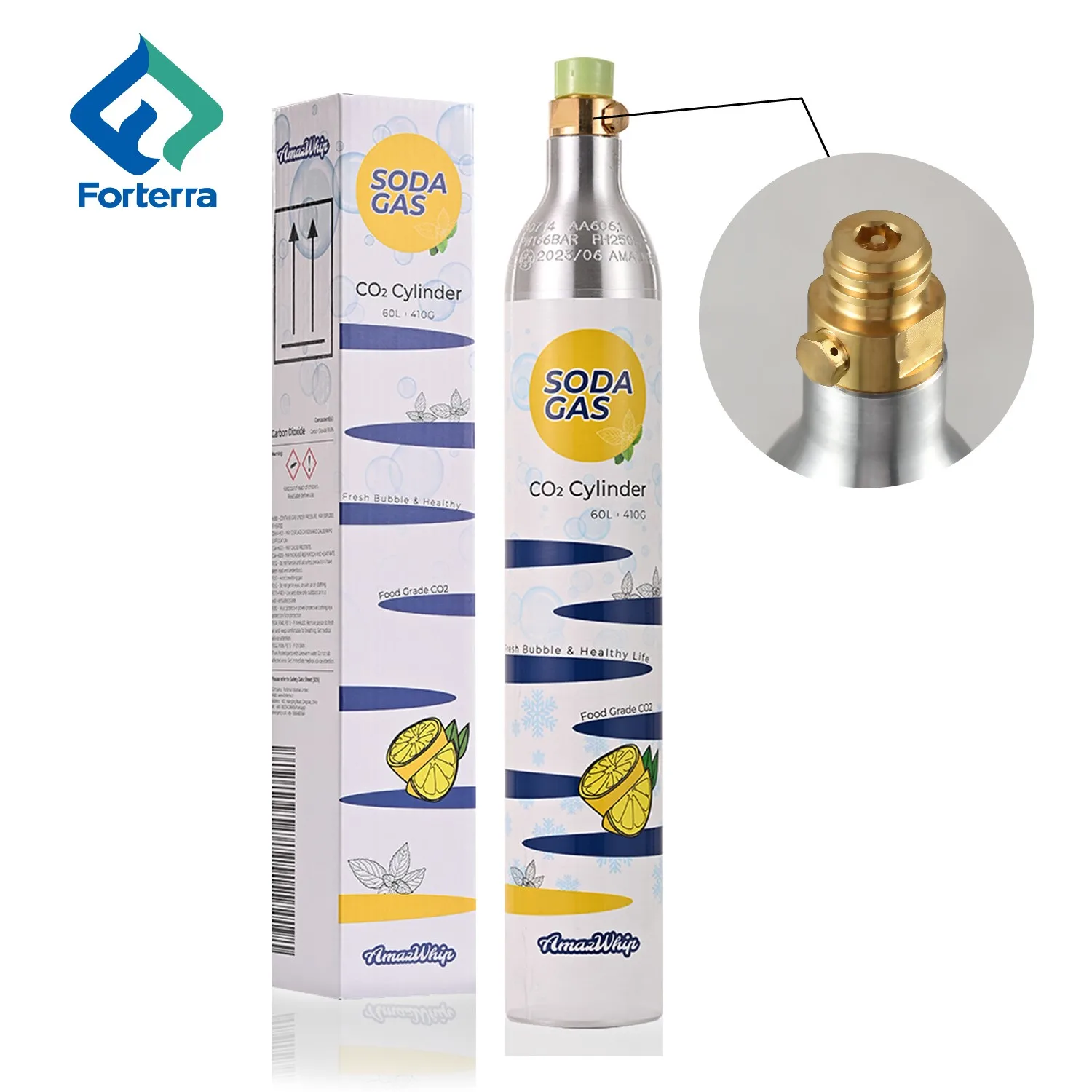 0.6L Aluminum CO2 Gas Bottle for Soda Water Maker - ISO Standard