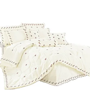 For KOSMOS Super King Size 200 Sets Wholesale Lace Embroidery Comforter Bedding Set Microfiber Fabric Bedroom Duvet Cover