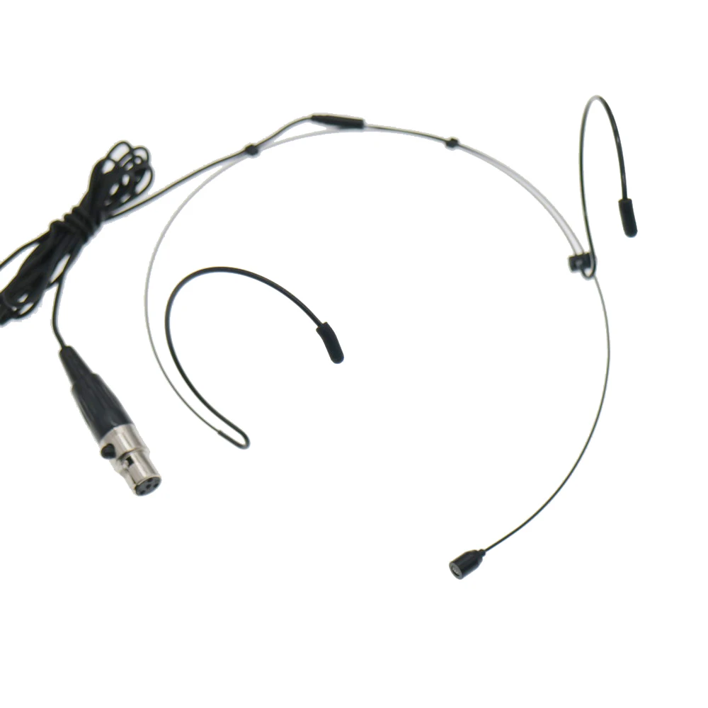 Black Omni-directional Double Eer Hook Headset Microphone TA4F
