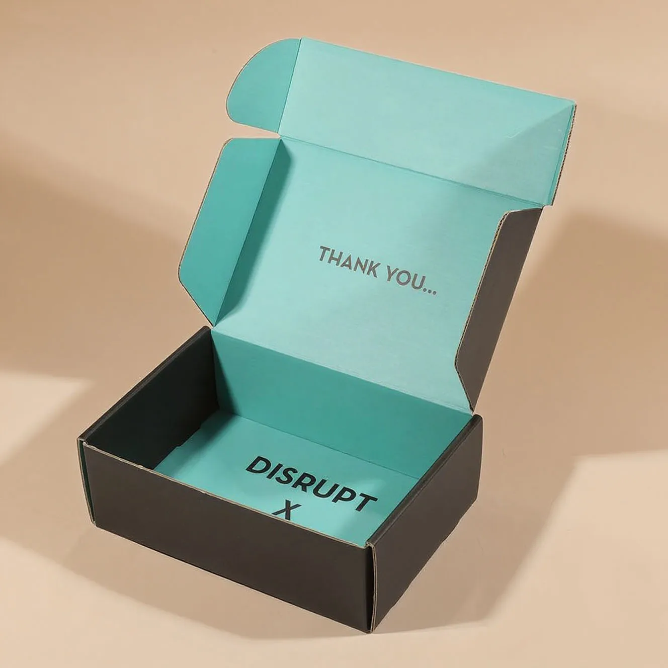 Caja de Envío Corrugada Negra Mate | Embalaje de Envío Impreso Personalizado | Caja Resistente y Asequible para Envíos