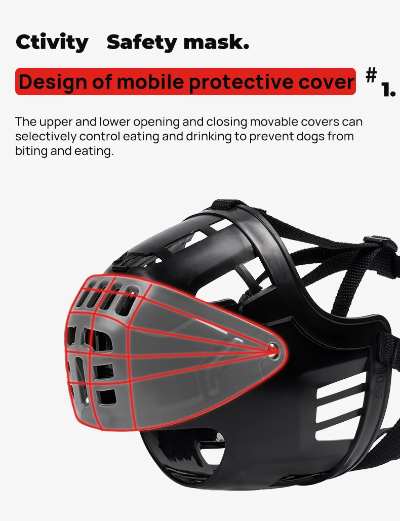 Dog Muzzle Hollowed-up Breathable Dog Mouth Cage Soft Mouth Bite Prevention Bite Prevention Barking Device details