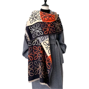 Korean-style Autumn and Winter Line Pattern Scarf, Checkered Color-blocked Women's Scarf, Double-sided air Conditioner Shawl