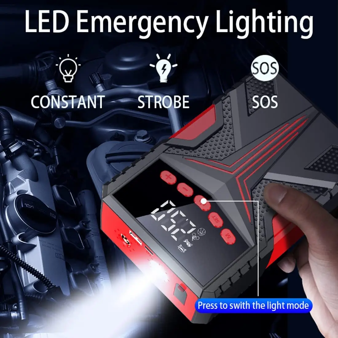 4 в 1 многофункциональное автомобильное пусковое устройство с воздушным компрессором портативное пусковое устройство с воздушным насосом 12 В