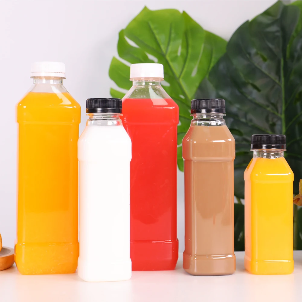 250ml 500ml Pla Biodegradable Bottle With Silver Aluminum Lid For Juice