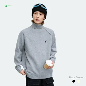 Teen Color Block Crew Neck Integrated Fleece Sweater Warm Winter Pullover Custom Logo