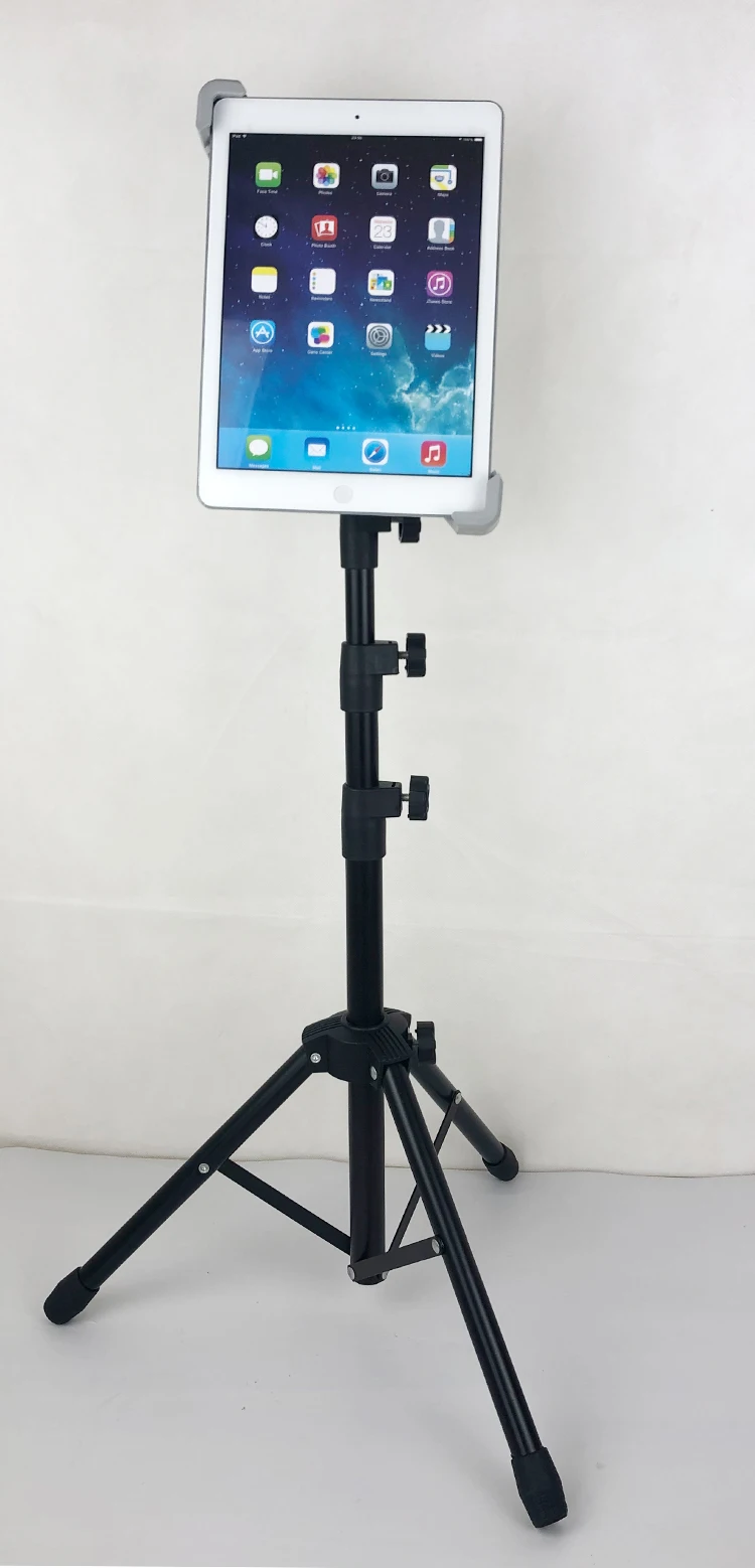 Hot sell adjustable Metal tripod tablet floor stand for sale