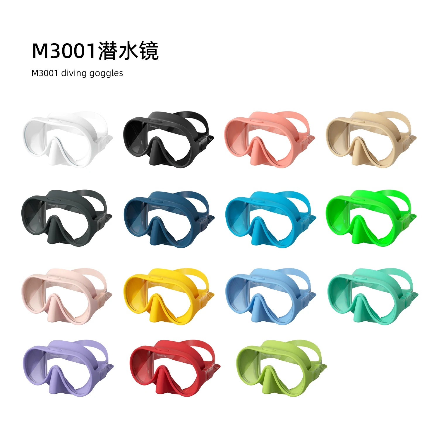 Factory ZMZ DIVE High Quality Goggles Anti Fog Film Scuba Diving Snorkeling Half Face Mask Customized Hot Item Scuba Diving Mask