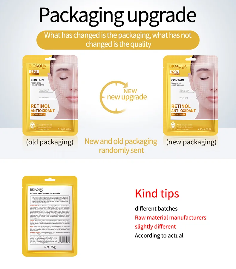 Beauty Product BIOAQUA Private Label Korean Skin Care Facial Mask Whitening and Moisturizing Hyaluronic Acid Sheet Mask