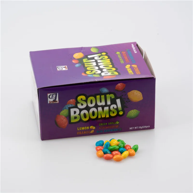 Wholesale BRC Sours Bomb Sweet Sweet Manufacturing Bags Candy Halal Sucreries Bonbon Custom Fruit Flavour Natural Chew Candy