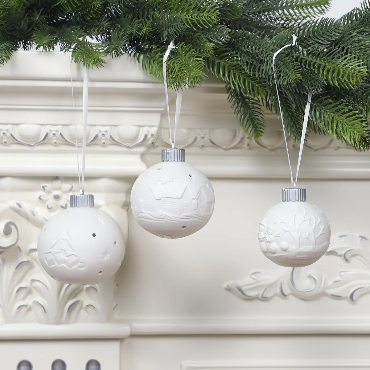 commercial porcelain ball hanging decoration christmas tree ceramic ornament christmas decor