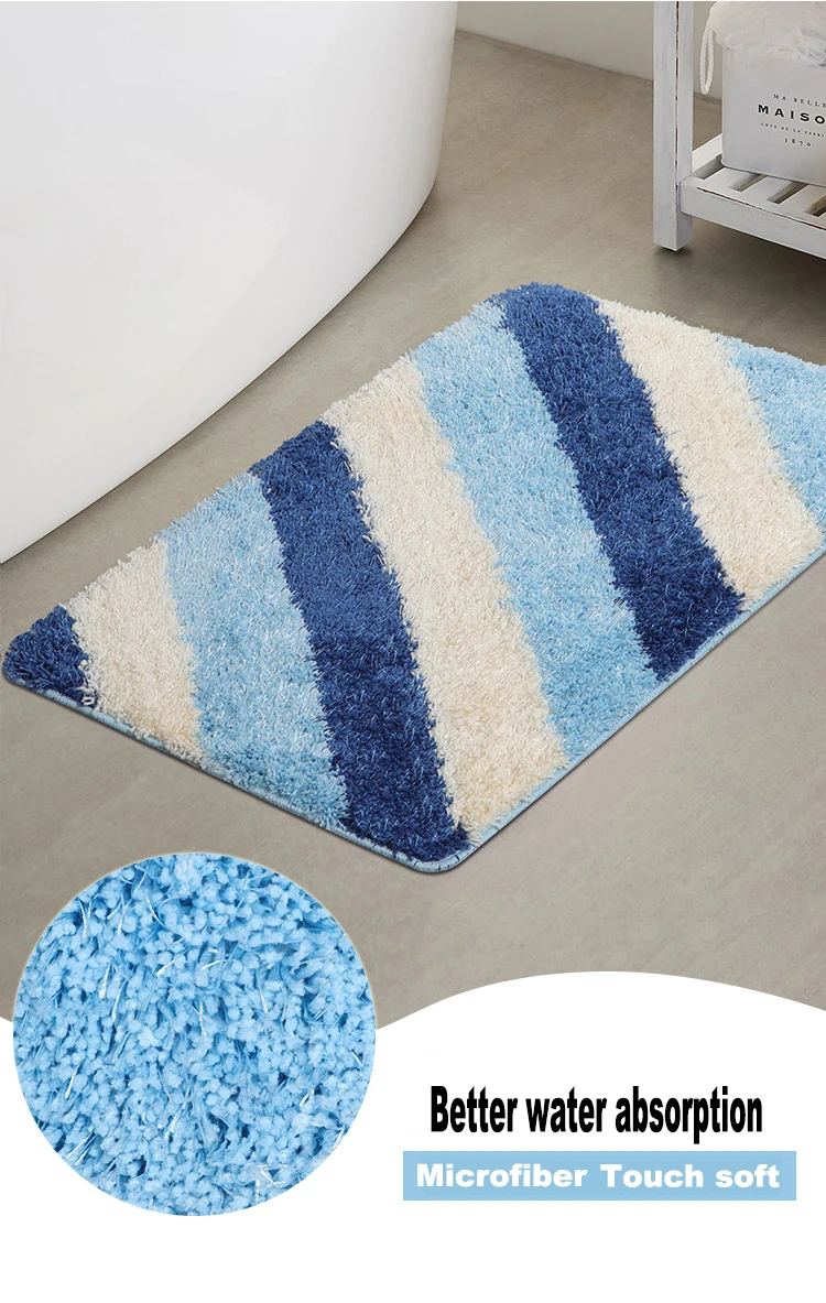 Wholesale Anti-Slip Bath Floor Mat Water Absorbent Tuft planting rugs for Bathroom Living Bedroom Entrance Door mats details