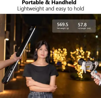 VILTROX K60 2 Pack RGB LED Video Light Stick with APP Control, Handheld 360 RGB Tube Light Wand for Photography, 2500K-8500K detail image