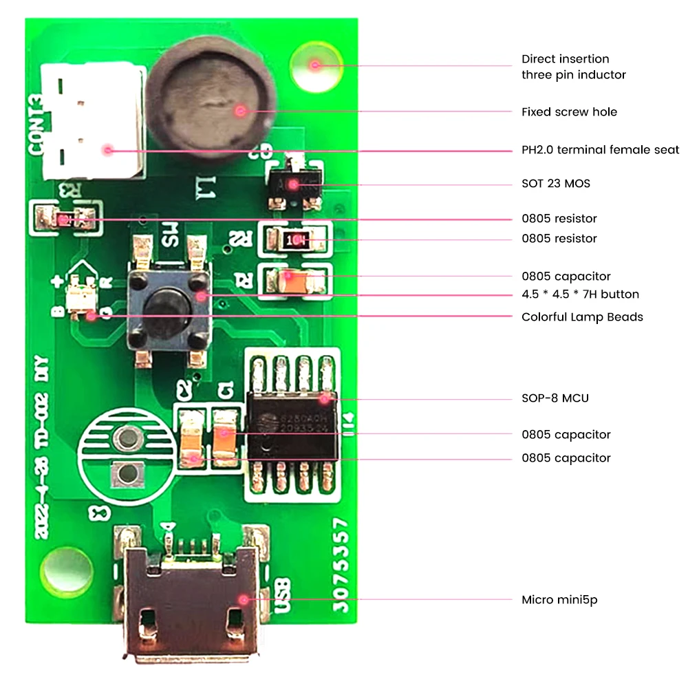 dc5v micro usb interface coloré lampe ventilateurs vous humidificateur  atomisation module lecteur conseil