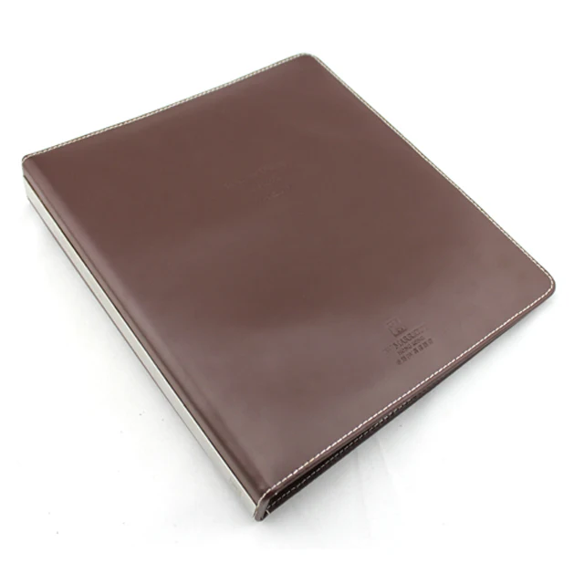 Профессиональная сделанная на заказ папка для документов с твердым покрытием a4 из искусственной кожи тиснением 4 папки файлов