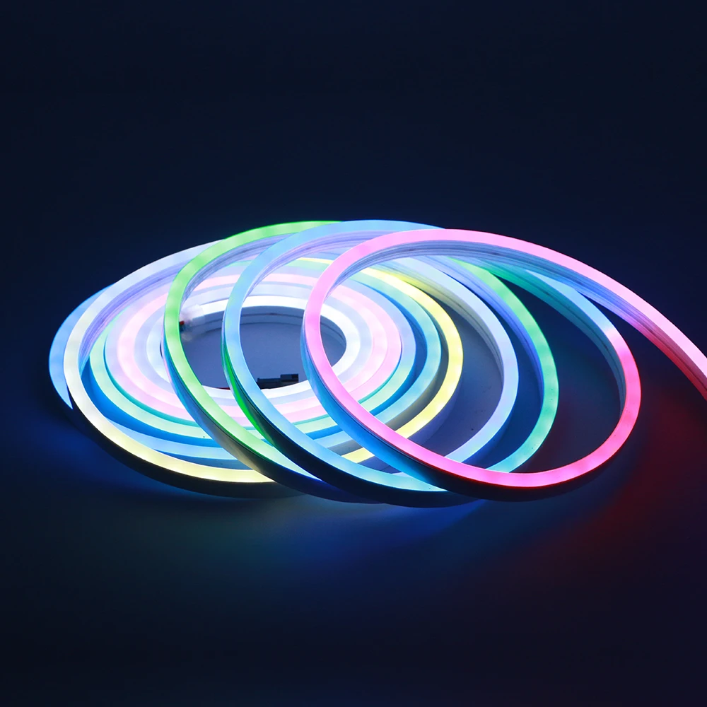 Led Neon Strip Flexible Light 12v Rgb Digital Neon Smd2835 60leds Per