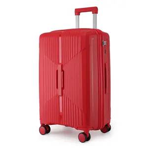 Factory Direct Simple Style Large Capacity PP Hard Shell Luggage Set Waterproof Zipper Lightweight for Outdoor Airport Use