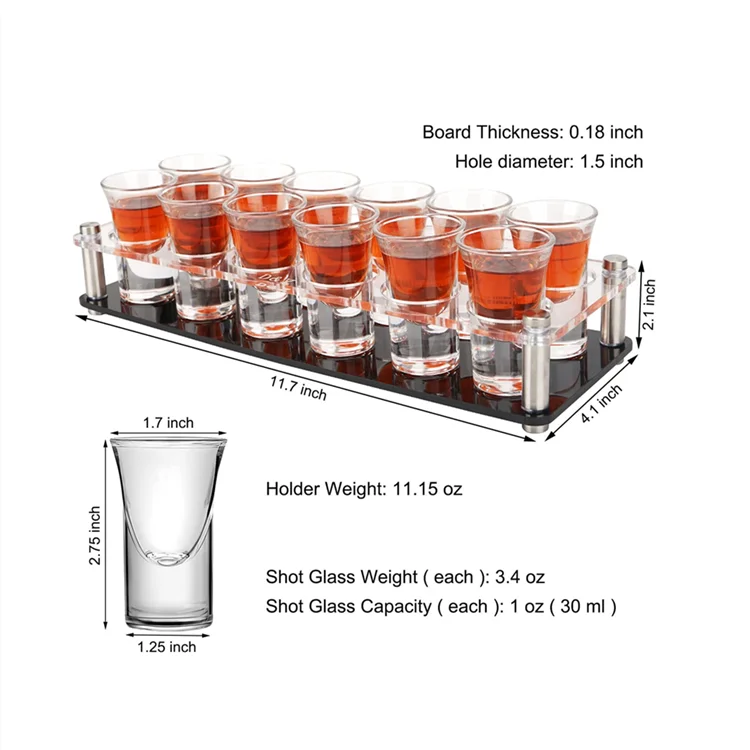 True Square Shot Glasses, Cocktail Measuring Jigger for Whiskey, Vodka, and  Liquor, Dishwasher Safe Drinking Cups, 1.5 Oz. Clear Glasses, Set of 4