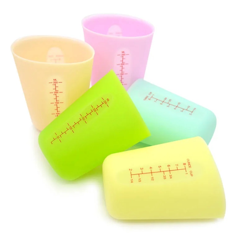 250ml 500ml Heat Resistant Soft Silicone Borosilicate Milk Measurement