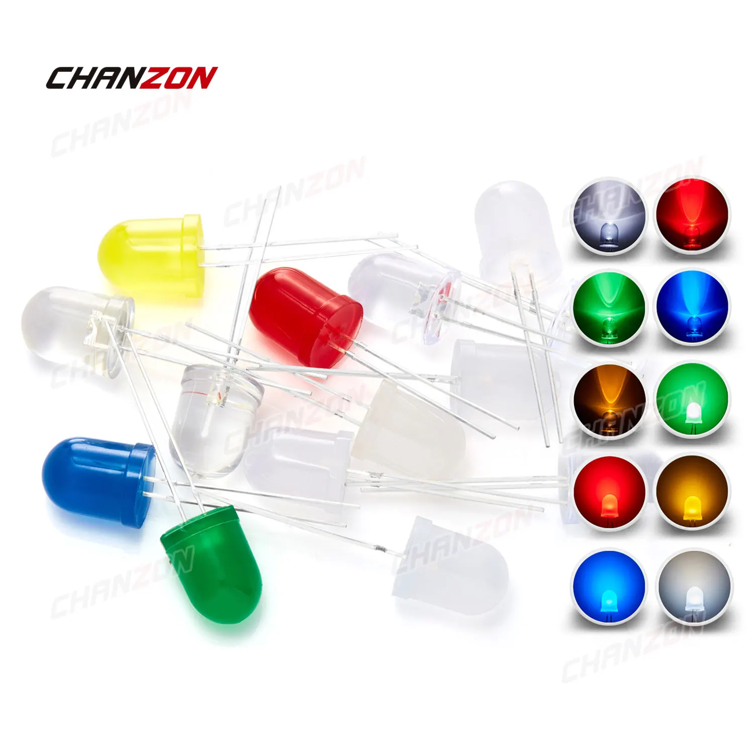 10mm Round Case Ultra Bright LED  Emitting Diode White/Red/Blue/Green/Yellow