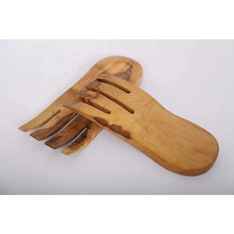 Оптовая продажа набор серверных когтей для натурального бамбукового салата деревянные Серверы кухни
