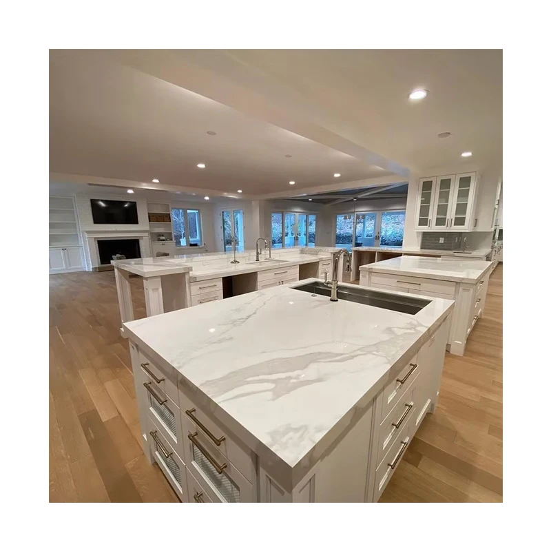 Customized Calacatta White Marble Kitchen Countertop for Home Design for Home Design