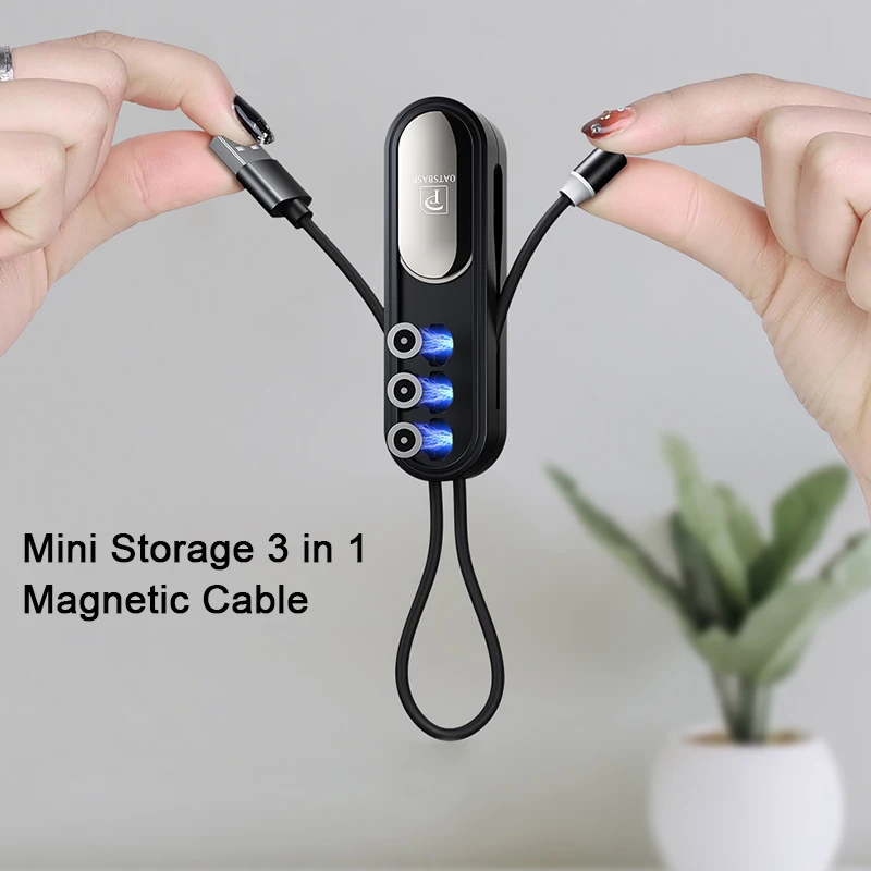 Мини-брелок 3 в 1 Магнитный Micro USB зарядный кабель для iPhone Android Type