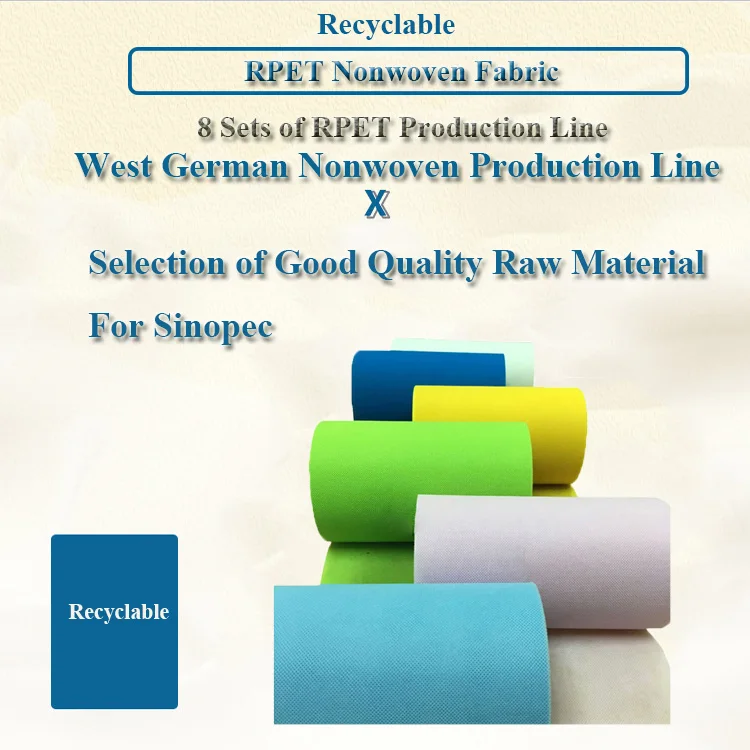 100% Recycled Bottle rpet fabric Non-woven Eco Friendly Rpet Non Woven Printed Upholstery Free Sample Rpet Nonwoven Fabric