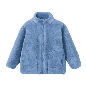 Custom Winter Coat Girls Fleece Trench Coat Toddler Warm Sherpa Thermal Thick Jackets Fluffy Fuzzy Outerwear Zip up with Pockets