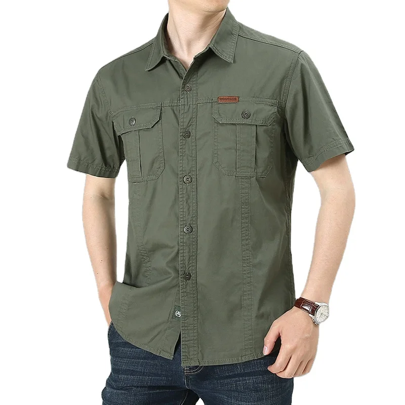 mens short sleeve cargo shirt