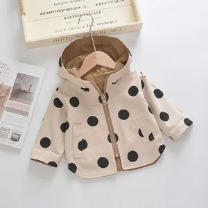 Autumn Spring Double Sided Jackets for Baby Boys Thick Girls Coats Letter Sport Hood Casual Style Parkas Outerwear Trench Coat