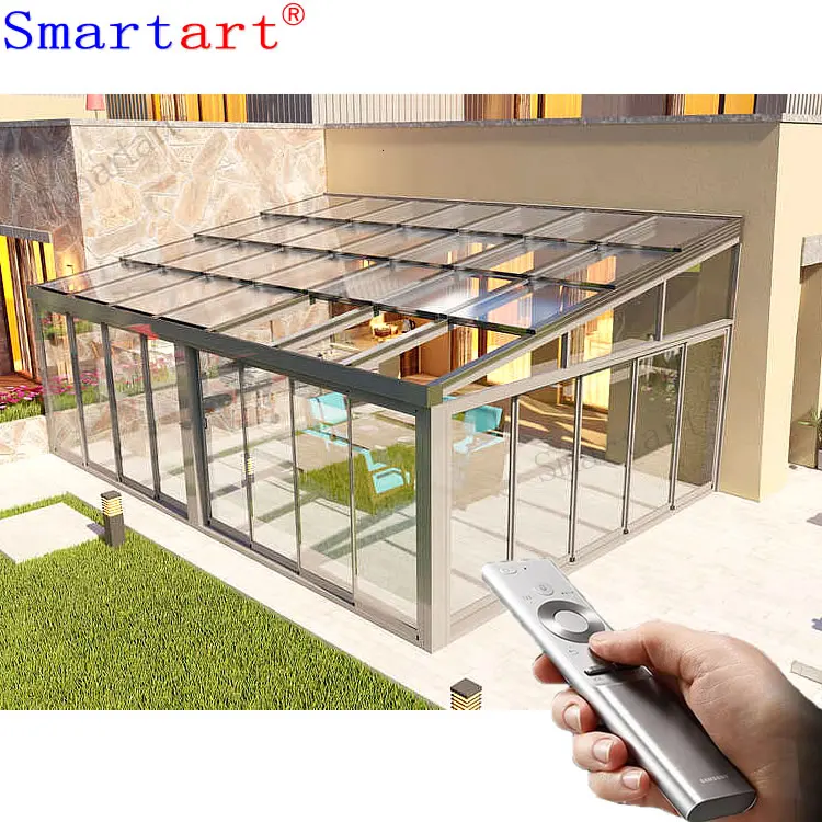 Prefabricated Automatic Glass Conservatory Glass House for Balcony and Veranda Patio Enclosures